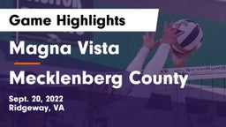 Magna Vista  vs Mecklenberg County  Game Highlights - Sept. 20, 2022