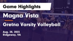 Magna Vista  vs Gretna Varsity Volleyball Game Highlights - Aug. 28, 2023