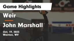 Weir  vs John Marshall  Game Highlights - Oct. 19, 2023