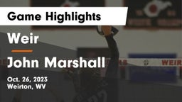 Weir  vs John Marshall  Game Highlights - Oct. 26, 2023