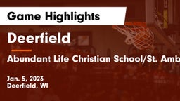 Deerfield  vs Abundant Life Christian School/St. Ambrose CO-OP Game Highlights - Jan. 5, 2023