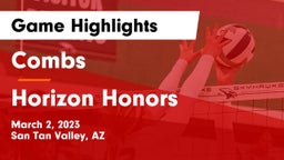 Combs  vs Horizon Honors  Game Highlights - March 2, 2023