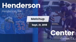 Matchup: Henderson vs. Center  2018