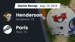 Recap: Henderson  vs. Paris  2019