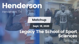 Matchup: Henderson vs. Legacy The School of Sport Sciences 2020