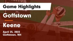 Goffstown  vs Keene Game Highlights - April 25, 2022