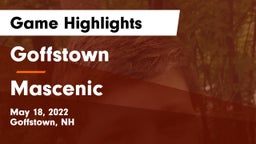 Goffstown  vs Mascenic Game Highlights - May 18, 2022