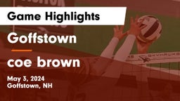 Goffstown  vs coe brown Game Highlights - May 3, 2024