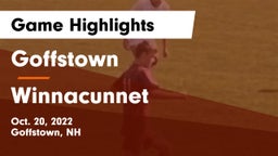 Goffstown  vs Winnacunnet  Game Highlights - Oct. 20, 2022