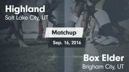 Matchup: Highland  vs. Box Elder  2016