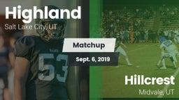 Matchup: Highland  vs. Hillcrest   2019