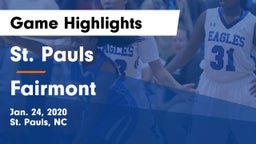 St. Pauls  vs Fairmont  Game Highlights - Jan. 24, 2020
