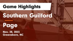 Southern Guilford  vs Page  Game Highlights - Nov. 28, 2023