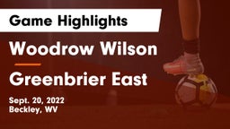 Woodrow Wilson  vs Greenbrier East  Game Highlights - Sept. 20, 2022