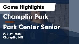 Champlin Park  vs Park Center Senior  Game Highlights - Oct. 12, 2020