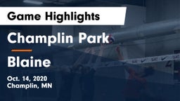 Champlin Park  vs Blaine  Game Highlights - Oct. 14, 2020