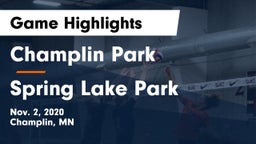 Champlin Park  vs Spring Lake Park  Game Highlights - Nov. 2, 2020