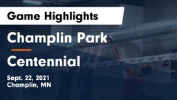 Champlin Park  vs Centennial  Game Highlights - Sept. 22, 2021