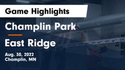Champlin Park  vs East Ridge  Game Highlights - Aug. 30, 2022