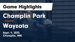 Champlin Park  vs Wayzata Game Highlights - Sept. 9, 2023