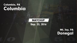 Matchup: Columbia  vs. Donegal  2016