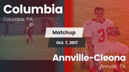 Matchup: Columbia  vs. Annville-Cleona  2017