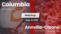 Matchup: Columbia  vs. Annville-Cleona  2018