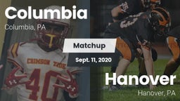 Matchup: Columbia  vs. Hanover  2020