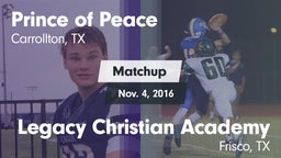 Matchup: Prince of Peace vs. Legacy Christian Academy  2016