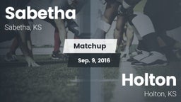 Matchup: Sabetha  vs. Holton  2016