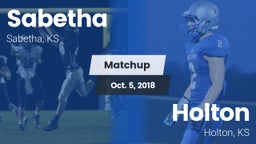 Matchup: Sabetha  vs. Holton  2018