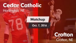 Matchup: Cedar Catholic High vs. Crofton  2016