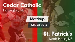 Matchup: Cedar Catholic High vs. St. Patrick's  2016
