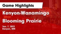 Kenyon-Wanamingo  vs Blooming Prairie  Game Highlights - Jan. 7, 2022