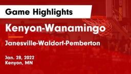 Kenyon-Wanamingo  vs Janesville-Waldorf-Pemberton  Game Highlights - Jan. 28, 2022