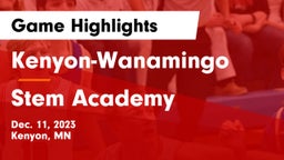 Kenyon-Wanamingo  vs Stem Academy Game Highlights - Dec. 11, 2023
