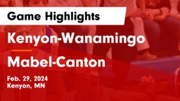 Kenyon-Wanamingo  vs Mabel-Canton  Game Highlights - Feb. 29, 2024