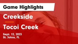 Creekside  vs Tocoi Creek  Game Highlights - Sept. 12, 2023