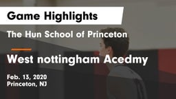 The Hun School of Princeton vs West nottingham Acedmy Game Highlights - Feb. 13, 2020