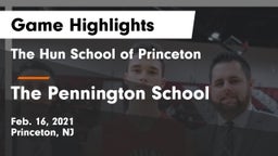 The Hun School of Princeton vs The Pennington School Game Highlights - Feb. 16, 2021