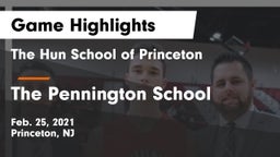 The Hun School of Princeton vs The Pennington School Game Highlights - Feb. 25, 2021