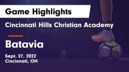 Cincinnati Hills Christian Academy vs Batavia  Game Highlights - Sept. 27, 2022