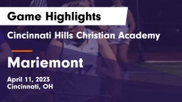 Cincinnati Hills Christian Academy vs Mariemont  Game Highlights - April 11, 2023