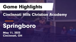 Cincinnati Hills Christian Academy vs Springboro  Game Highlights - May 11, 2023
