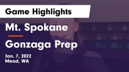 Mt. Spokane vs Gonzaga Prep  Game Highlights - Jan. 7, 2022