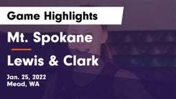 Mt. Spokane vs Lewis & Clark  Game Highlights - Jan. 25, 2022
