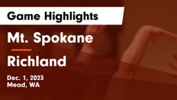 Mt. Spokane vs Richland  Game Highlights - Dec. 1, 2023