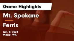 Mt. Spokane vs Ferris  Game Highlights - Jan. 8, 2024