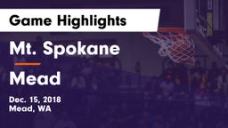 Mt. Spokane vs Mead  Game Highlights - Dec. 15, 2018