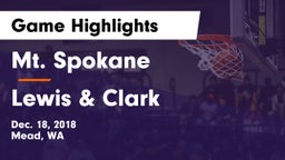 Mt. Spokane vs Lewis & Clark  Game Highlights - Dec. 18, 2018
